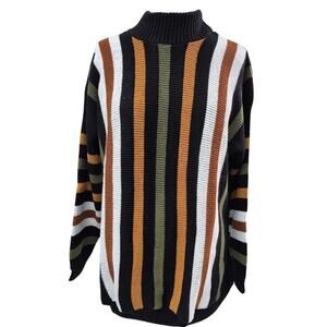 Vtg 80s 90s Clifton Place Knits Ltd Striped Sweater L/XL NWOT